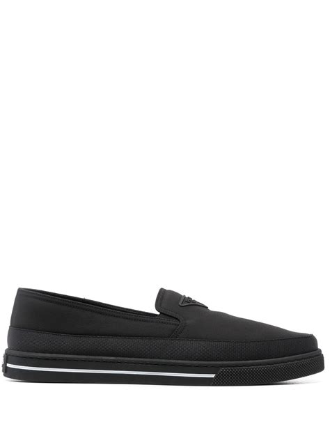 prada slip on white & grey leather low top sneaker|prada slip on sneakers women's.